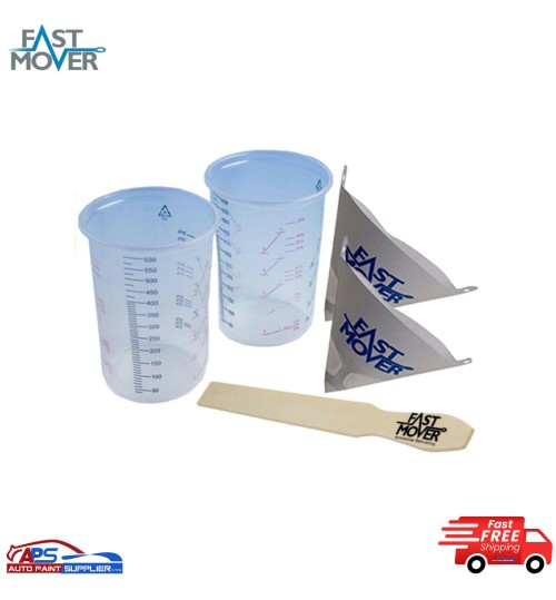 Calibrated Plastic Paint Mixing Cups/Pots 600cc x 20, Mixing Sticks and MORE